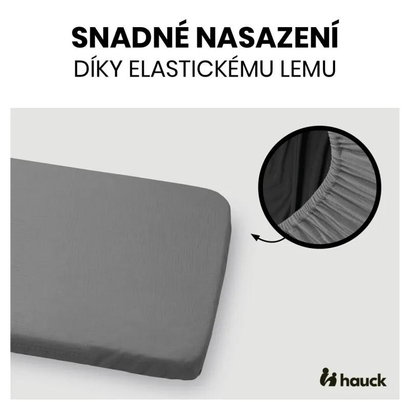 Hauck Měkké napínací prostěradlo 120x60, mušelín