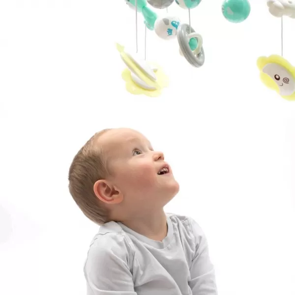 Baby Mix Kolotoč nad postýlku se světelným projektorem šedý