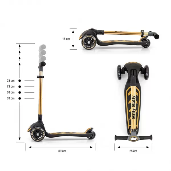 Milly Mally Dětská koloběžka Scooter Boogie Golden