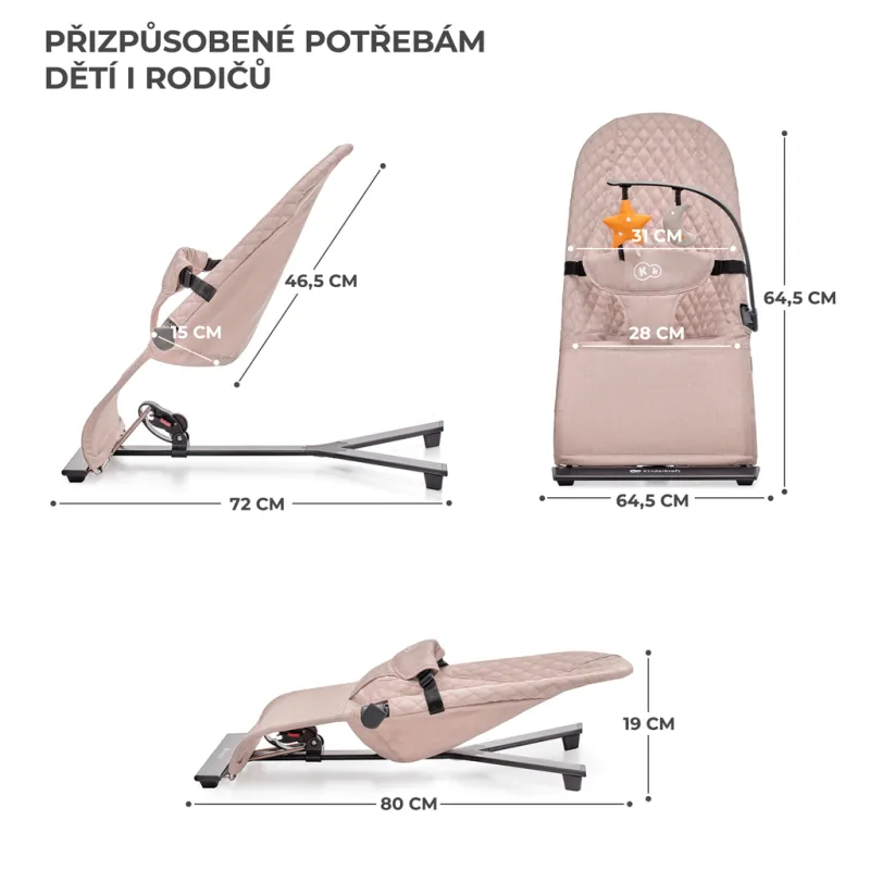 KINDERKRAFT Lehátko houpací Mimi Beige, do 9 kg