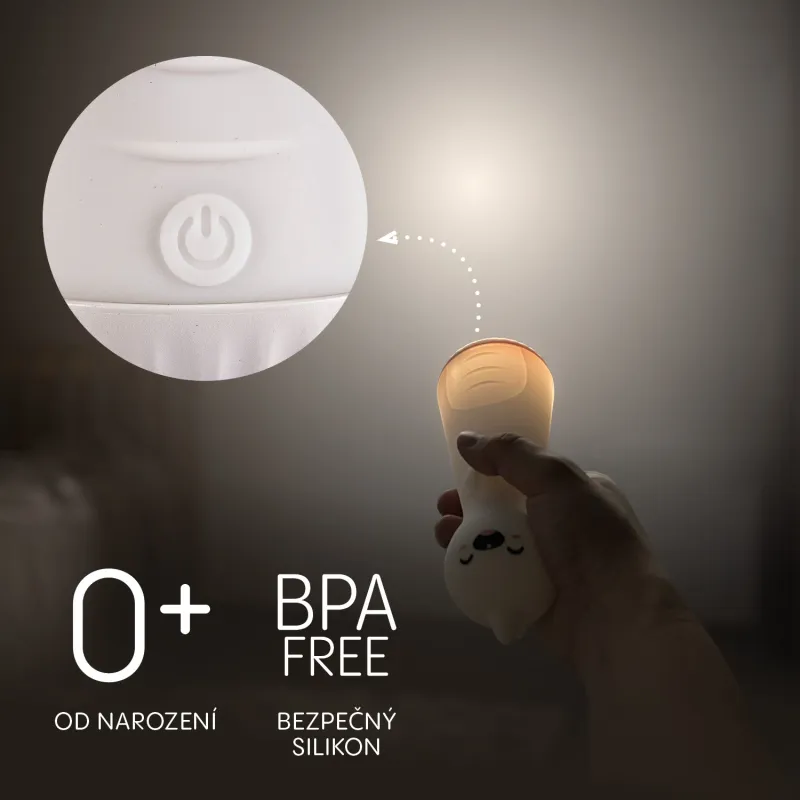 Zopa Silikonové LED noční světlo s baterkou