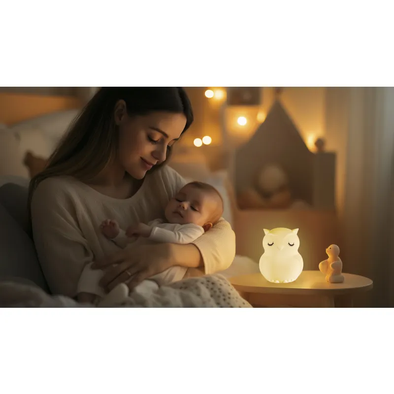 Zopa Silikonová LED noční lampička s hudbou vel. L