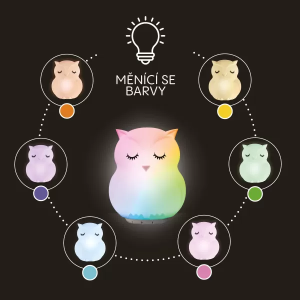 Zopa Silikonová LED noční lampička s hudbou vel. L