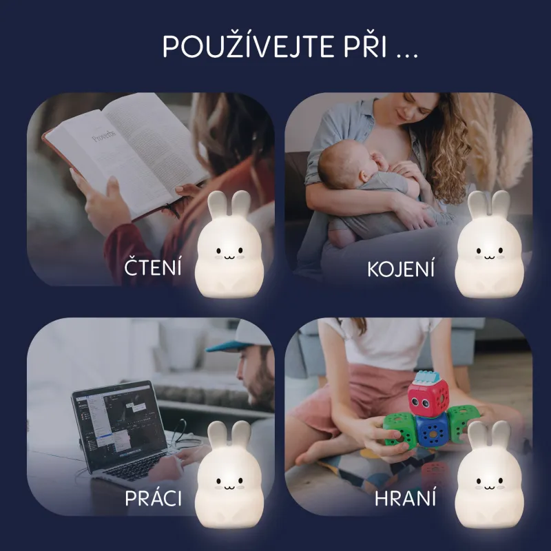 Zopa Silikonová LED noční lampička vel. M