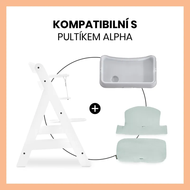 Hauck Polstrování Select na židličky Alpha+,Beta+ a Arketa, Muslin