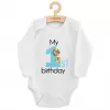 New Baby Dětské body s potiskem My first birthday blue
