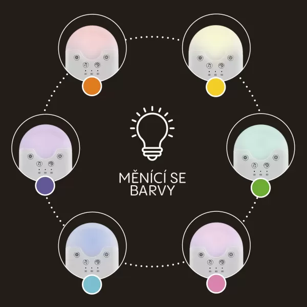 Zopa Přenosný usínací modul s LED světlem, bílým šumem a zvuky