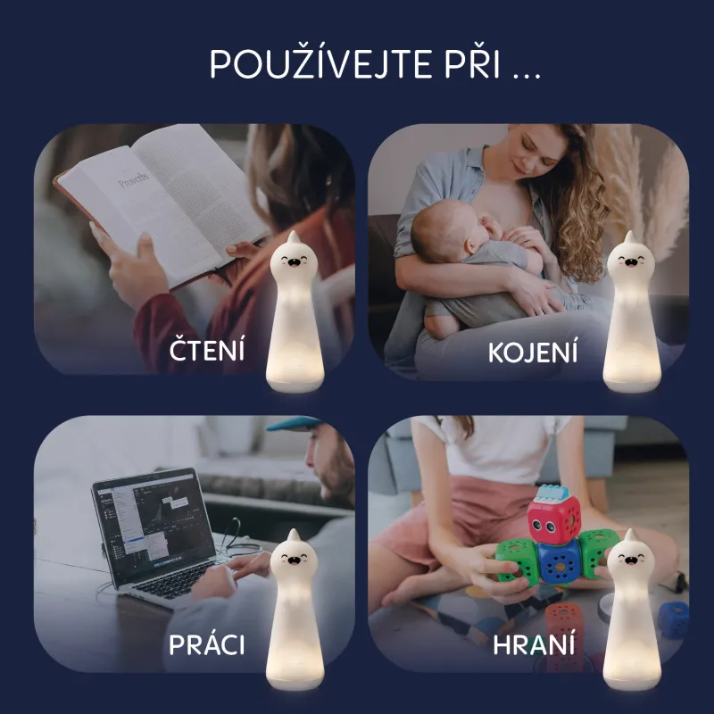Zopa Silikonové LED noční světlo s baterkou