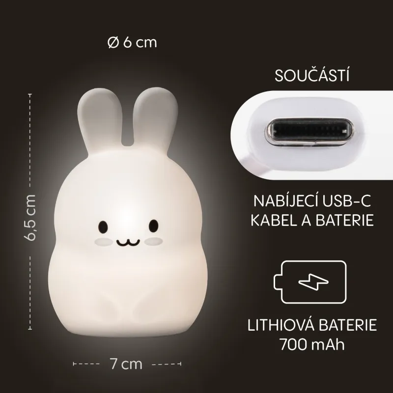 Zopa Silikonová LED noční lampička vel. M