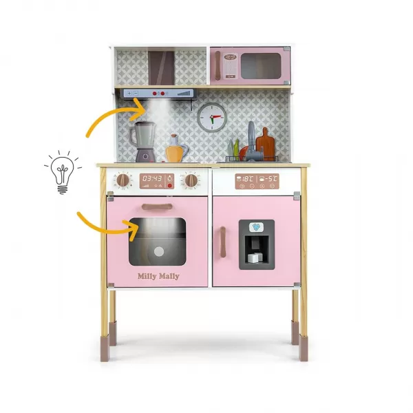 Milly Mally Dětská dřevěná kuchyňka Bjorn Pink