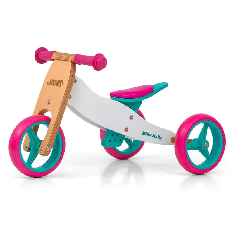 Milly Mally Dětské multifunkční odrážedlo kolo 2v1 JAKE Classic Candy