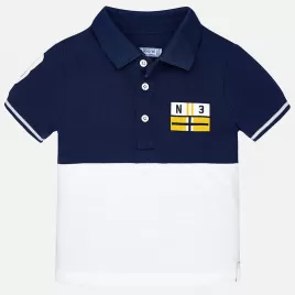 MAYORAL Triko bílo-modré POLO