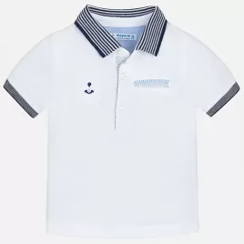 MAYORAL Triko bílé POLO KOTVA