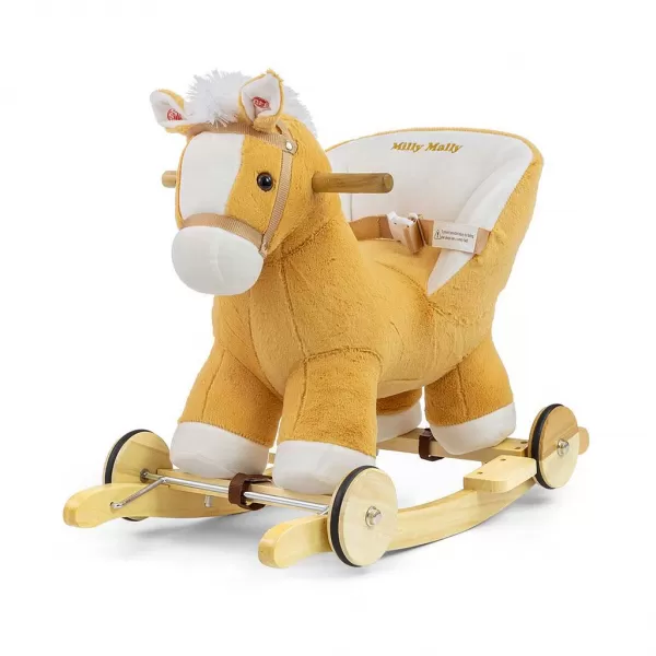 Milly Mally Houpací koník s melodií a kolečky Polly světle hnědý