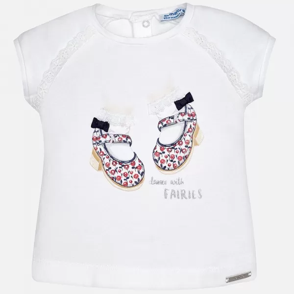 MAYORAL Triko bílé BOTIČKY