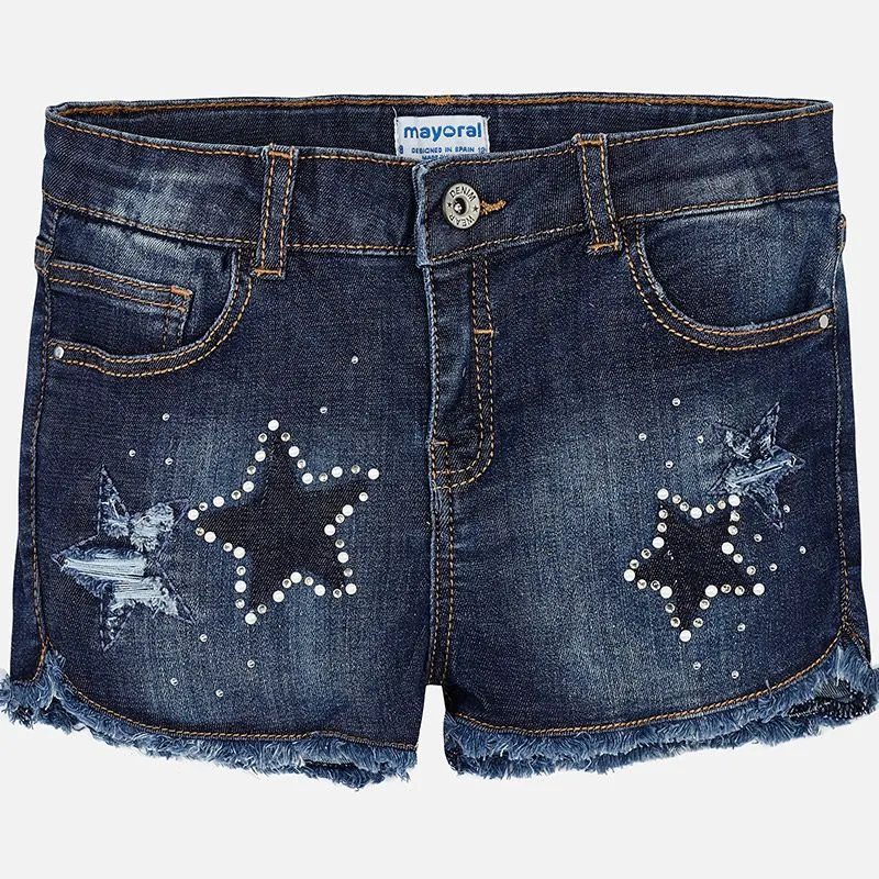 MAYORAL Kraťasy jeans HVĚZDA