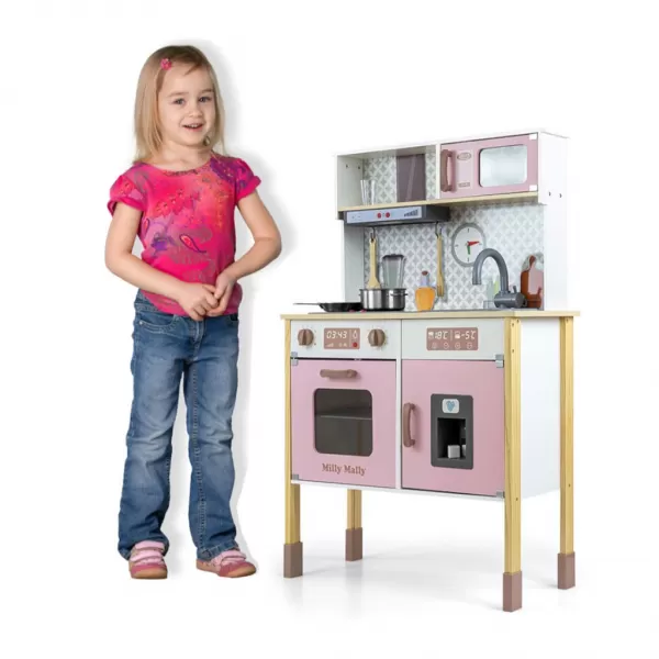 Milly Mally Dětská dřevěná kuchyňka Bjorn Pink
