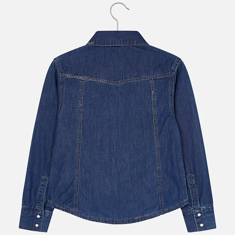MAYORAL Košile modrá JEANS - 12 let (152)