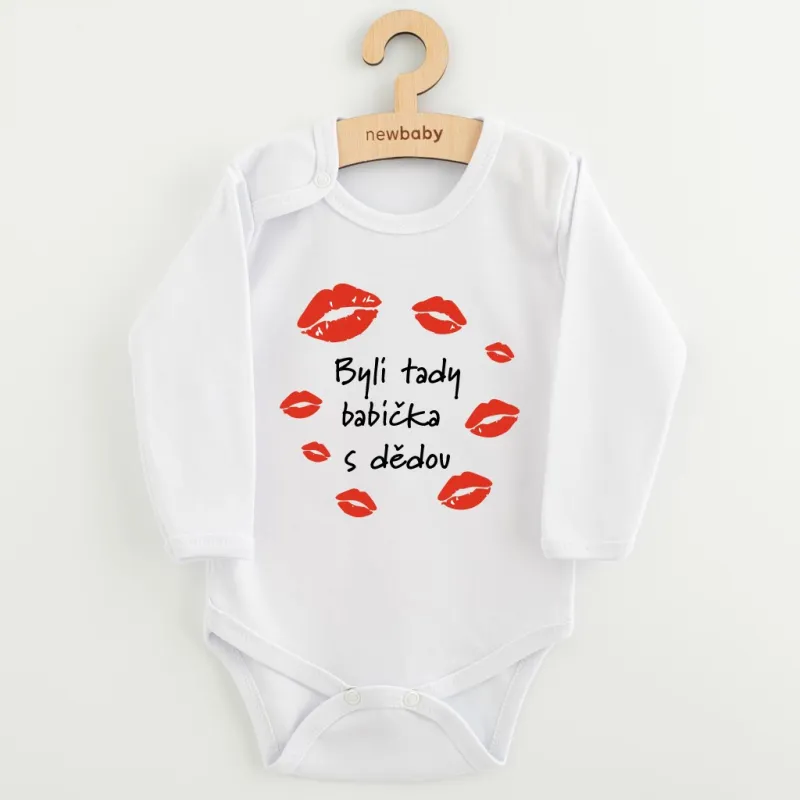 New Baby Dětské body s potiskem Byli tady babička s dědou