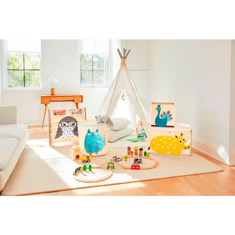 3 SPROUTS Koš na hračky Cat Blue