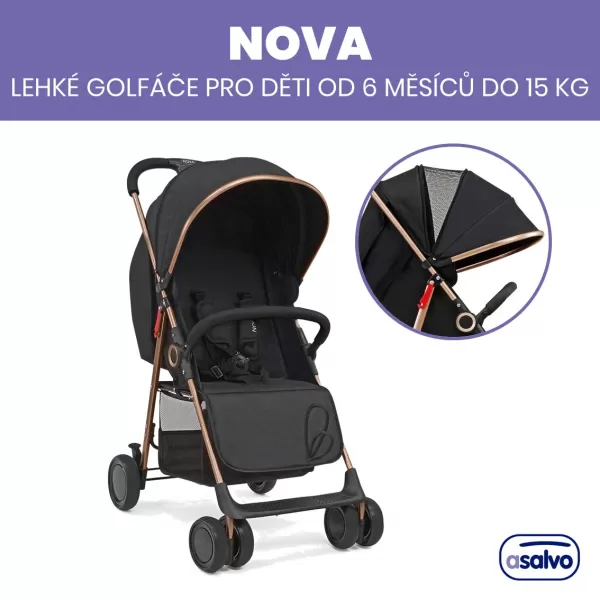 Asalvo NOVA sportovní kočárek 0m-15kg, GOLDEN