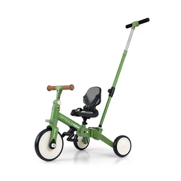 Milly Mally Dětská tříkolka 5v1 Optimus Max s vodící tyčí green