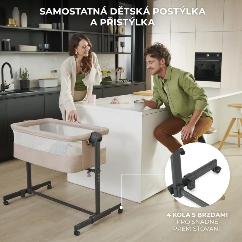 KINDERKRAFT Postýlka dětská polohovatelná Nestee Up2
