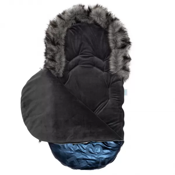 New Baby Luxusní fusak s kožíškem modrý