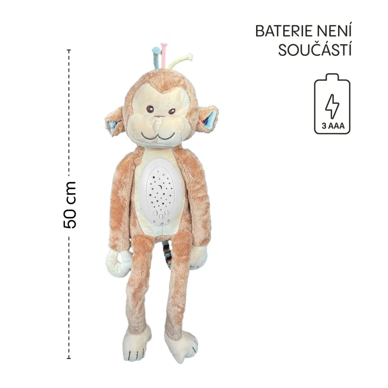 Zopa Plyšový usínáček s projektorem a melodiemi, Monkey