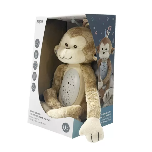 Zopa Plyšový usínáček s projektorem a melodiemi, Monkey