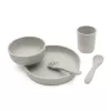 KikkaBoo Jídelní sada 5-dílná Platinum Silicone