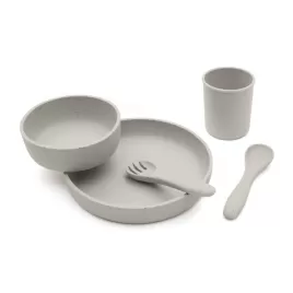 KikkaBoo Jídelní sada 5-dílná Platinum Silicone