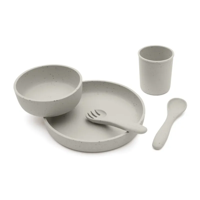 KikkaBoo Jídelní sada 5-dílná Platinum Silicone