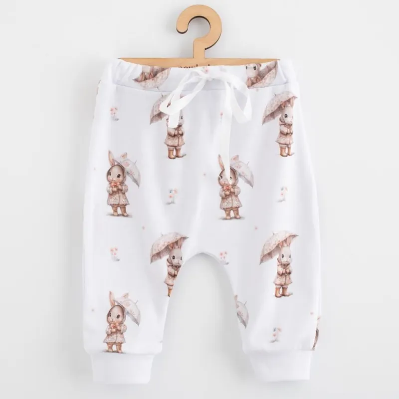 New Baby Dětské bavlněné kalhoty Jogger For Babies bunny
