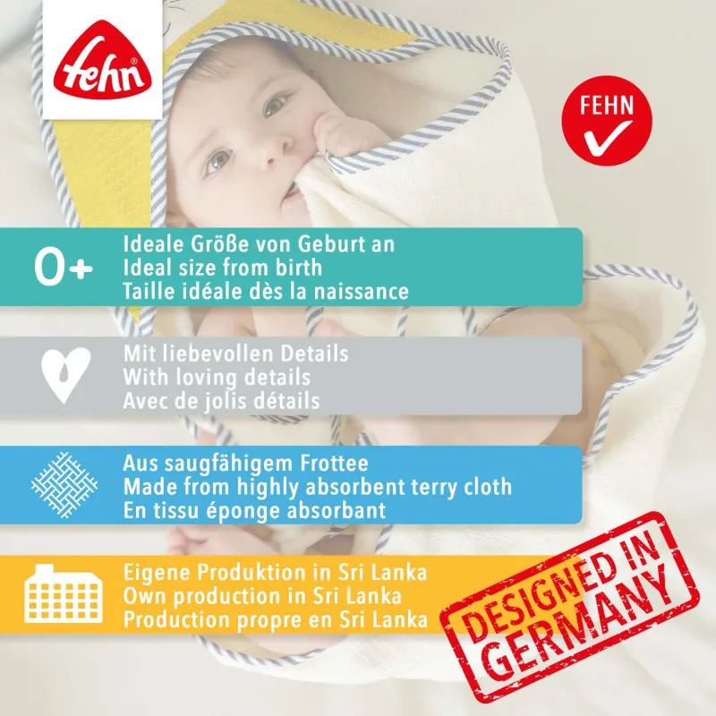 Baby Fehn Ručník s kapucí plameňák, Pink