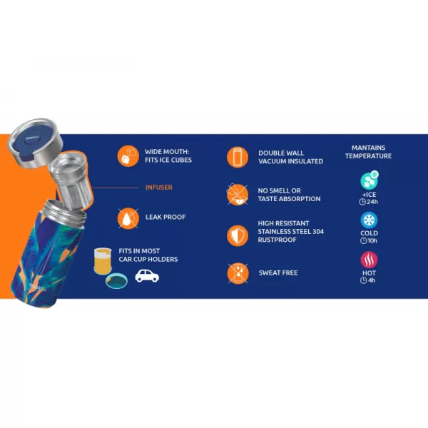 Quokka Nerezový termohrnek se sítkem Boost 400 ml