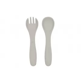KikkaBoo Příbor 2-dílný Platinum Silicone