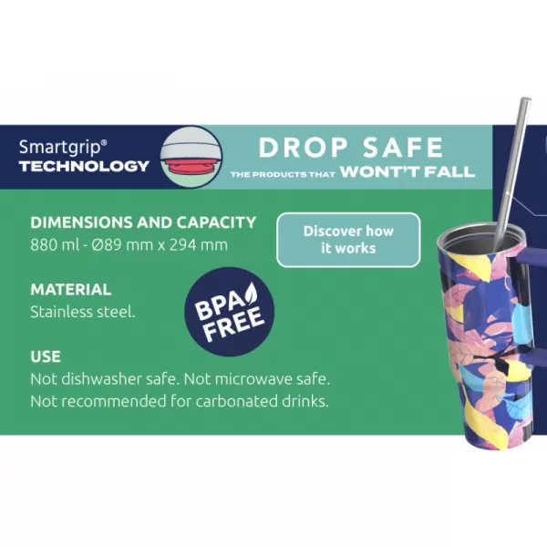 Quokka Nerezový termohrnek s brčkem Vibe 880 ml