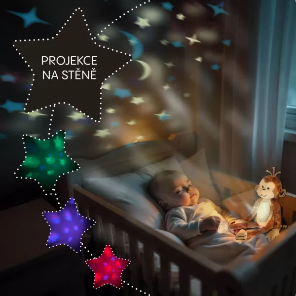 Zopa Plyšový usínáček s projektorem a melodiemi, Monkey