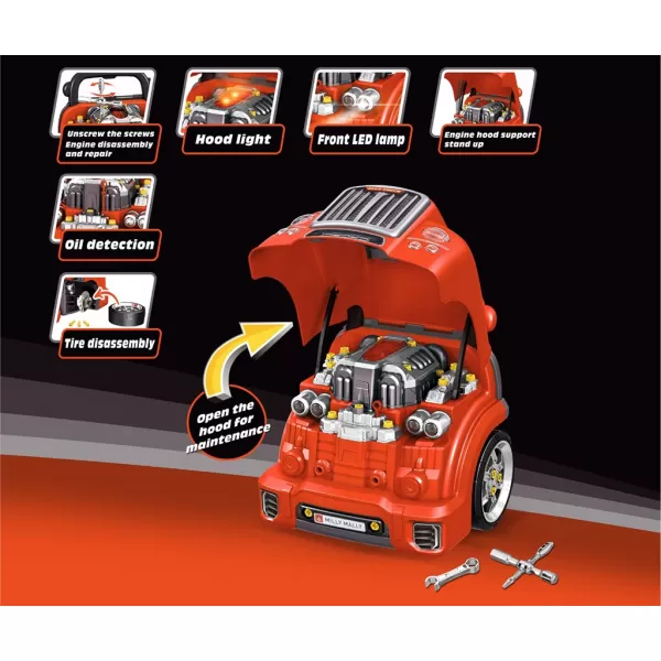 Milly Mally Realistický model přední části auta s otevírací kapotou N-GINE red