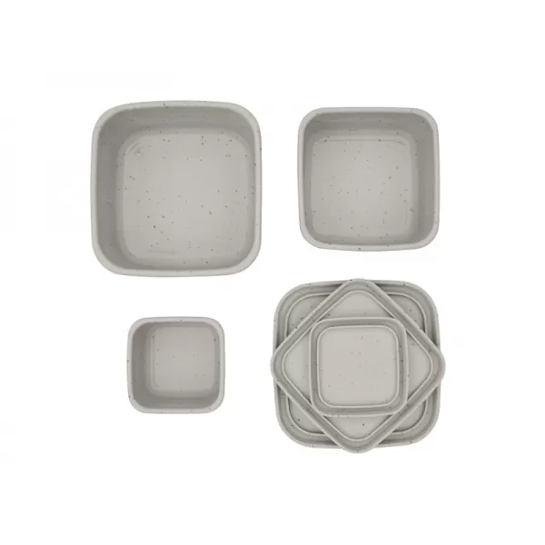 KikkaBoo Sada boxů na svačinu 3 ks Platinum Silicone