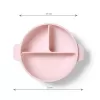 BABYONO Talíř silikonový s přísavkou a víčkem růžový 6m+