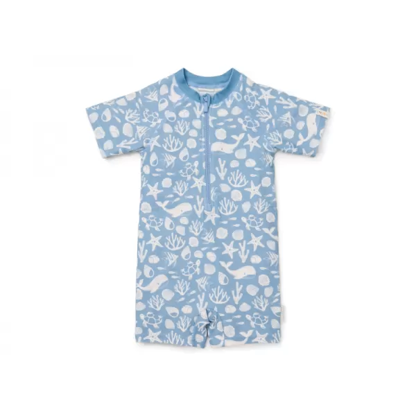 Little Dutch Plavky krátký rukáv Ocean Sea Life Blue vel. 74/82