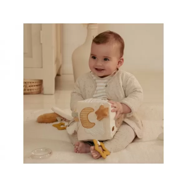 Little Dutch Kostka textilní s aktivitami Newborn Naturals