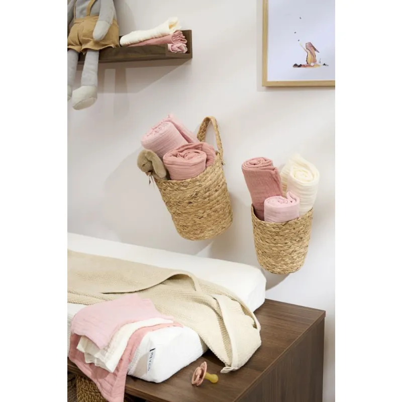 Meyco Mušelínová plena-žínka 3-balení - Soft rose/rose/natural