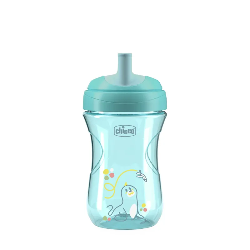 CHICCO Hrneček Advanced se slámkovým náústkem teal, 12m+
