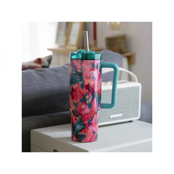 Quokka Nerezový termohrnek s brčkem Vibe 880 ml