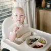 BABYONO Talíř silikonový s přísavkou - beige 6m+