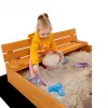 Baby Mix Dětské dřevěné pískoviště s poklopem a lavičkami 120x120 cm