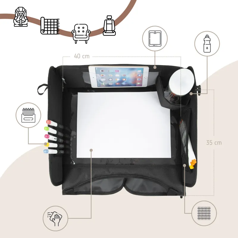 Sipo Skládací stolek do auta s kapsou na tablet